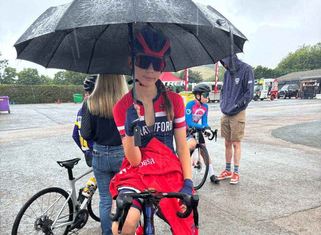 Jorgie shelters as another thunderstorm passes over Shennington
