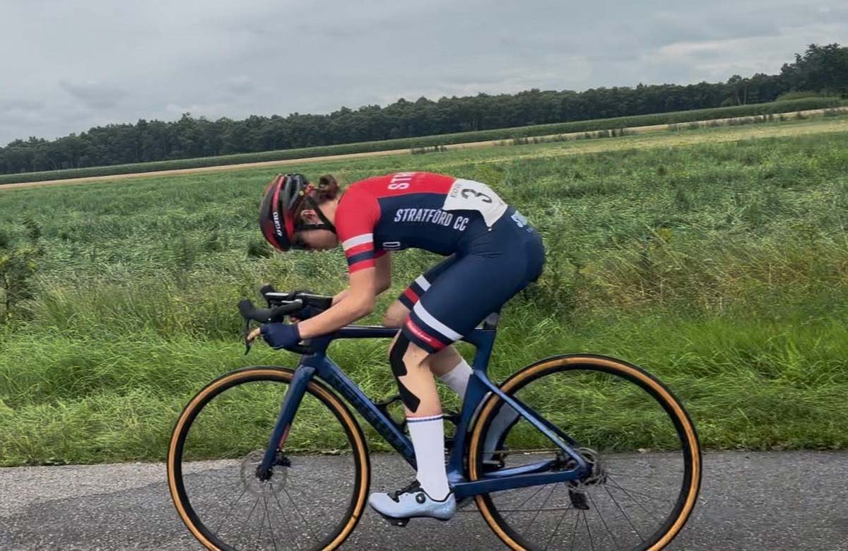 Jorgie gets her head down at the Time Trial