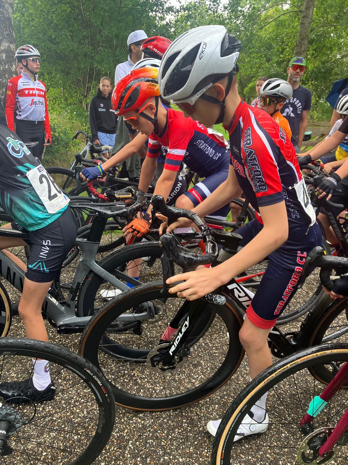 Nathan and Benz line up for the start.