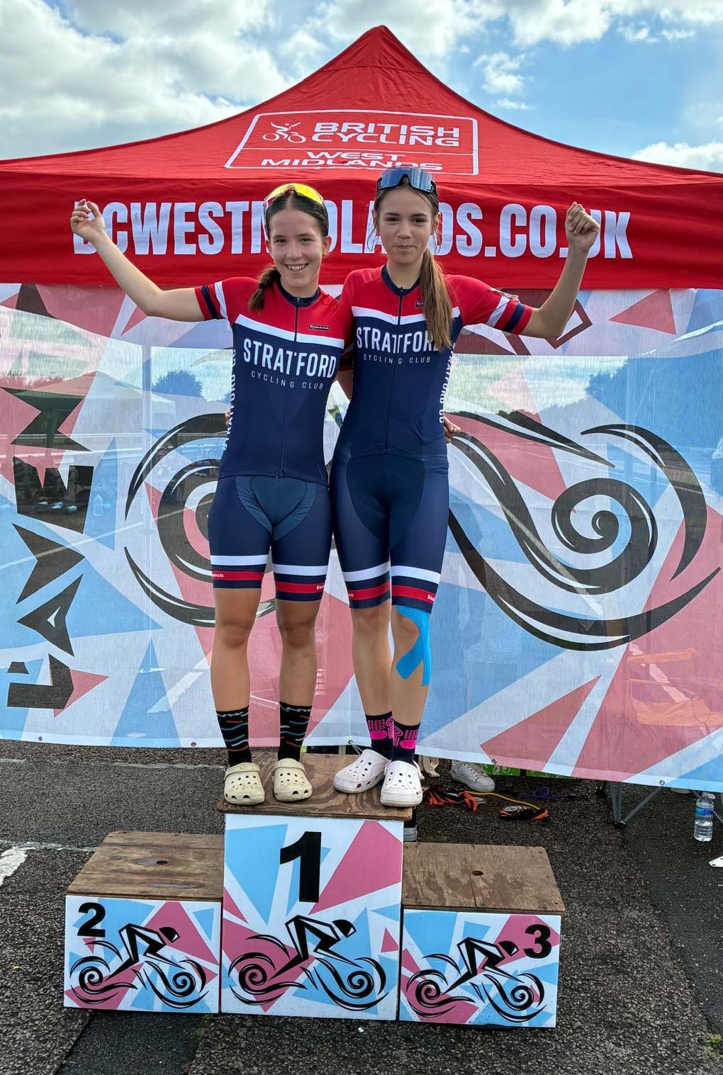 Scarlett and Jorgie are getting used to the podium.